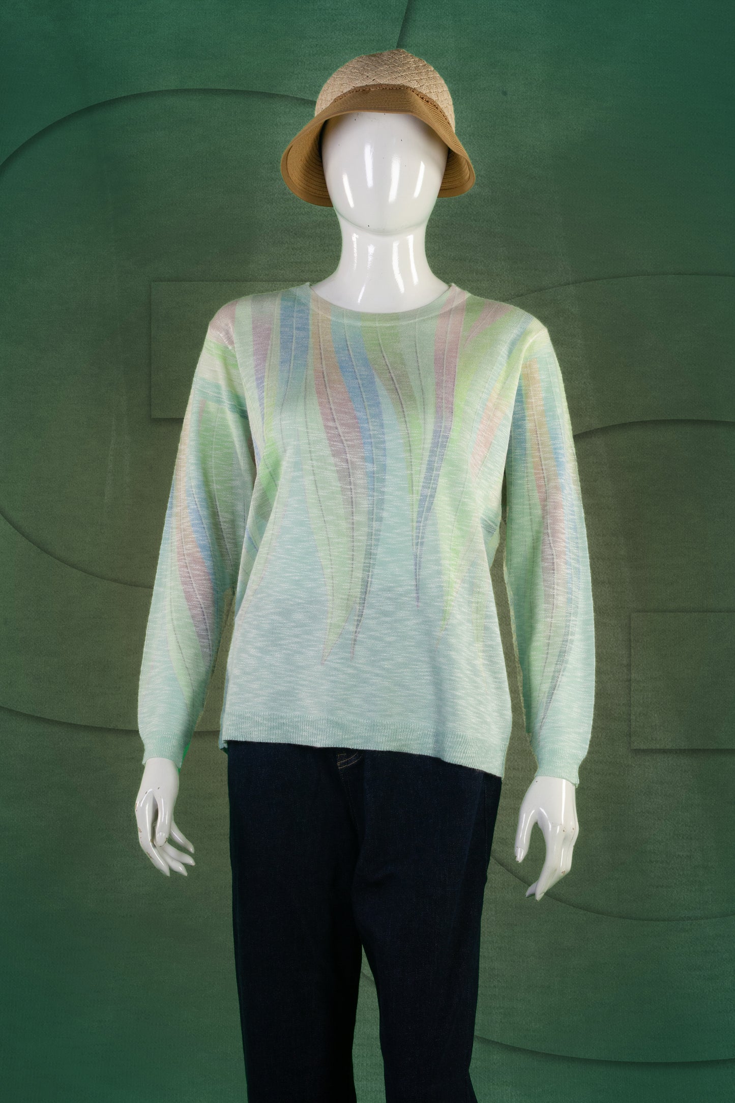 Blouse Rajut Tangan Panjang Matte Motif Abstract B