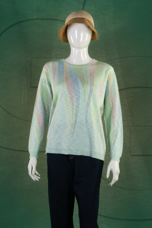 Blouse Rajut Tangan Panjang Matte Motif Abstract B