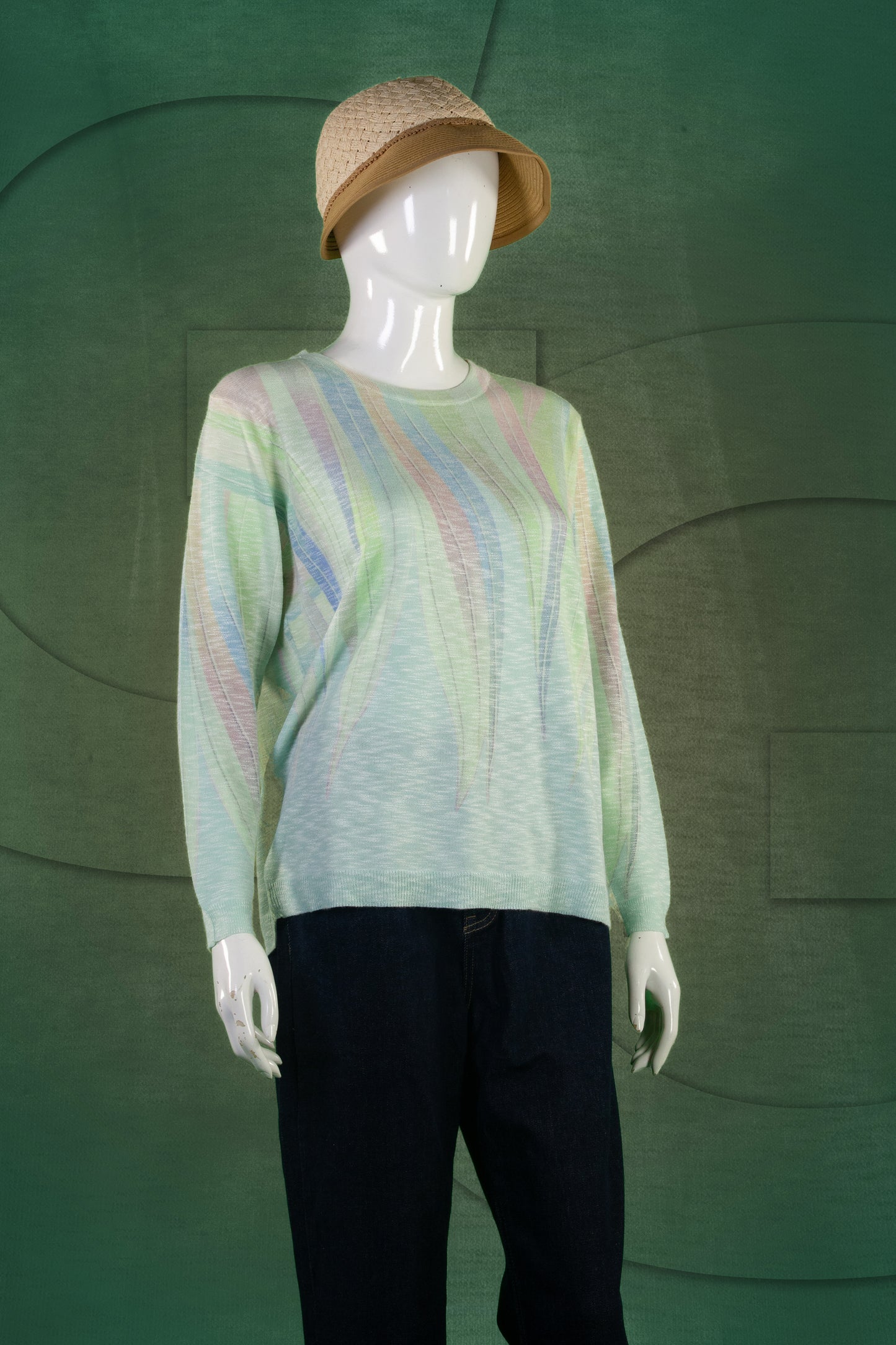 Blouse Rajut Tangan Panjang Matte Motif Abstract B