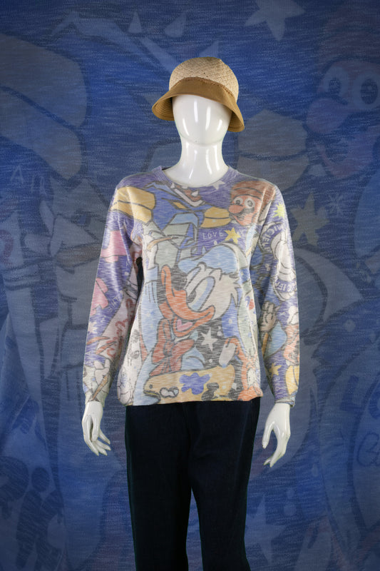Blouse Rajut Tangan Panjang Matte Motif Donald and Friends
