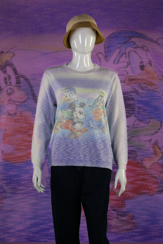 Blouse Rajut Tangan Panjang Matte Motif Disney Friends