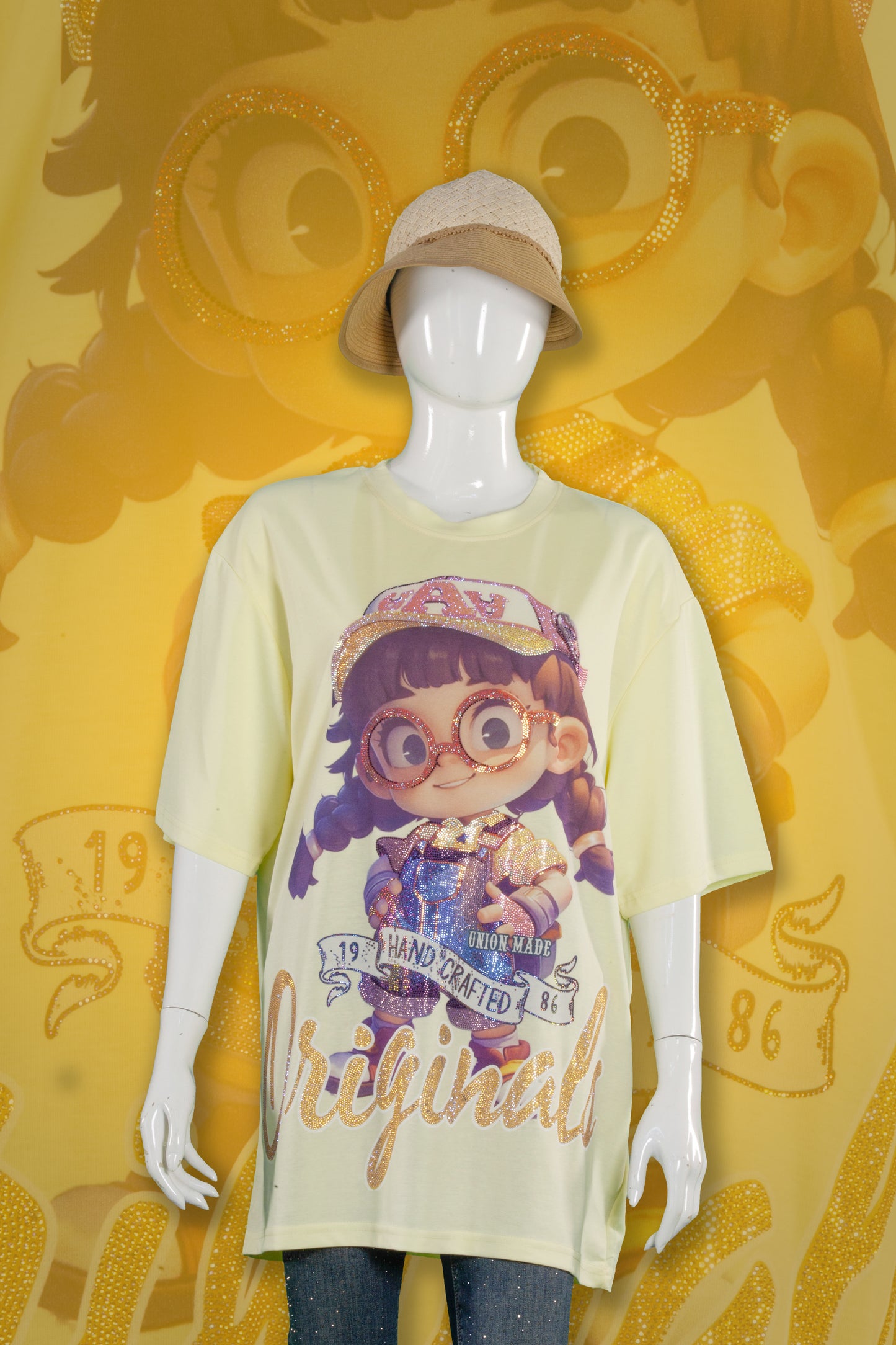 T-Shirt Premium Motif Cute Eye-glass Girl