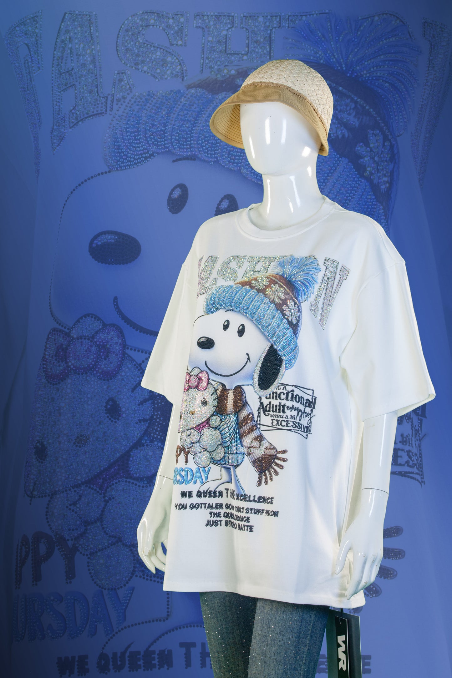 T-Shirt Premium Motif Snoopy & Hello Kitty Fashion