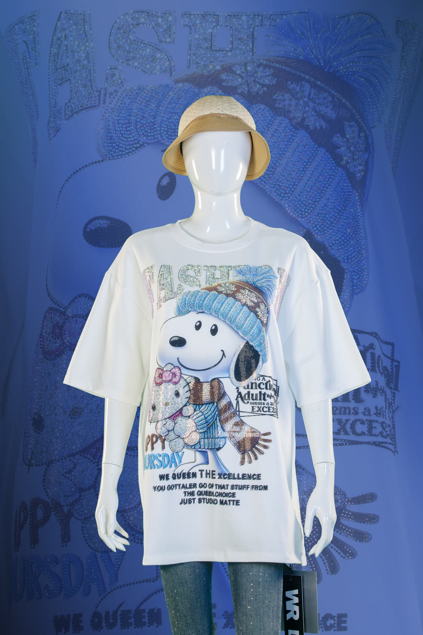 T-Shirt Premium Motif Snoopy & Hello Kitty Fashion