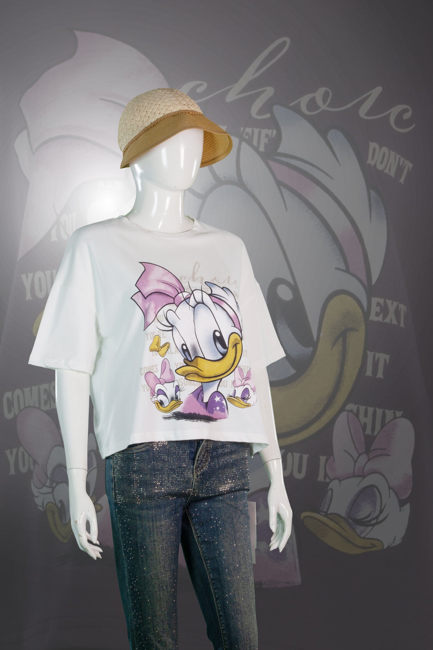 T-Shirt Crop Motif Cute Daisy