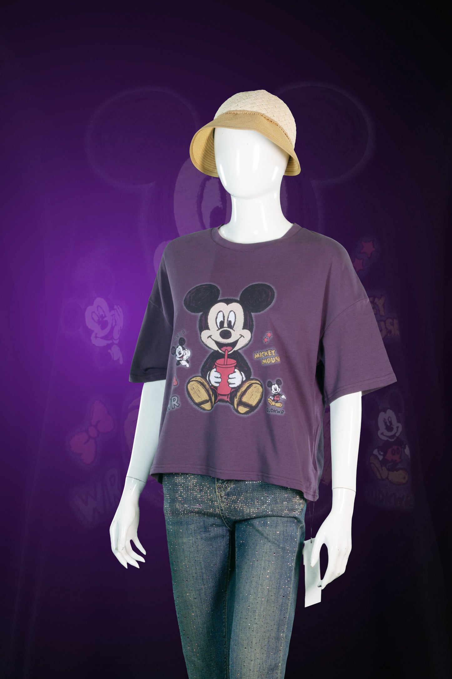T-Shit Crop Motif Mickey Picnic