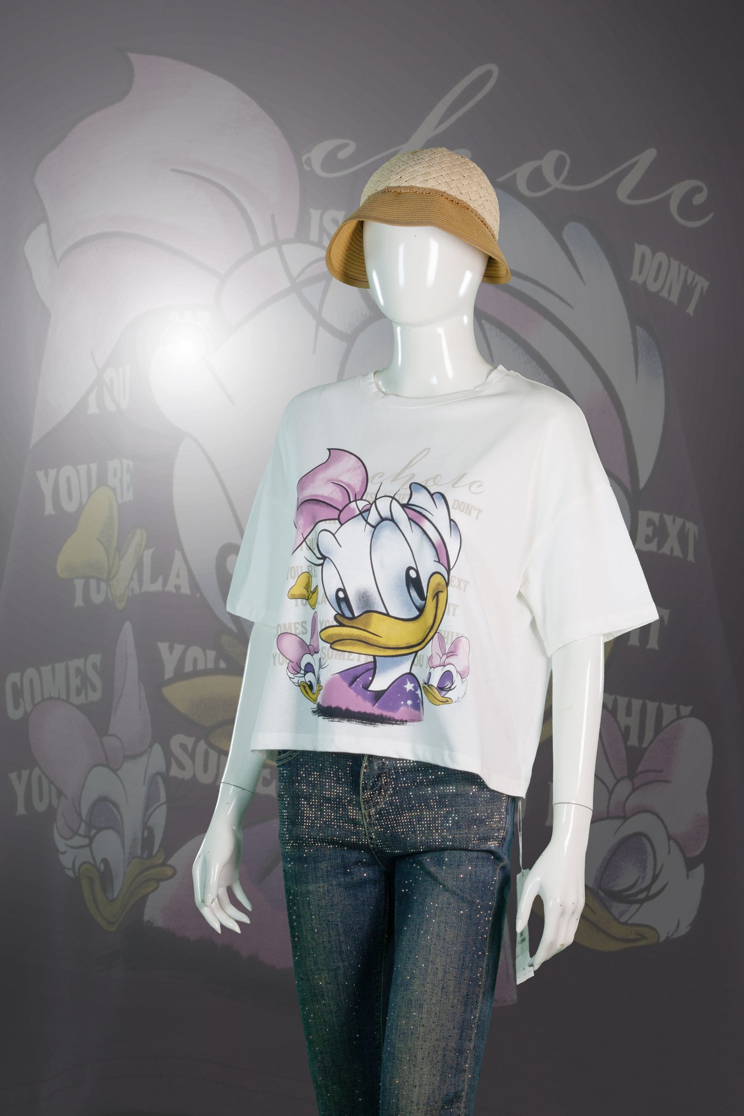T-Shirt Crop Motif Cute Daisy