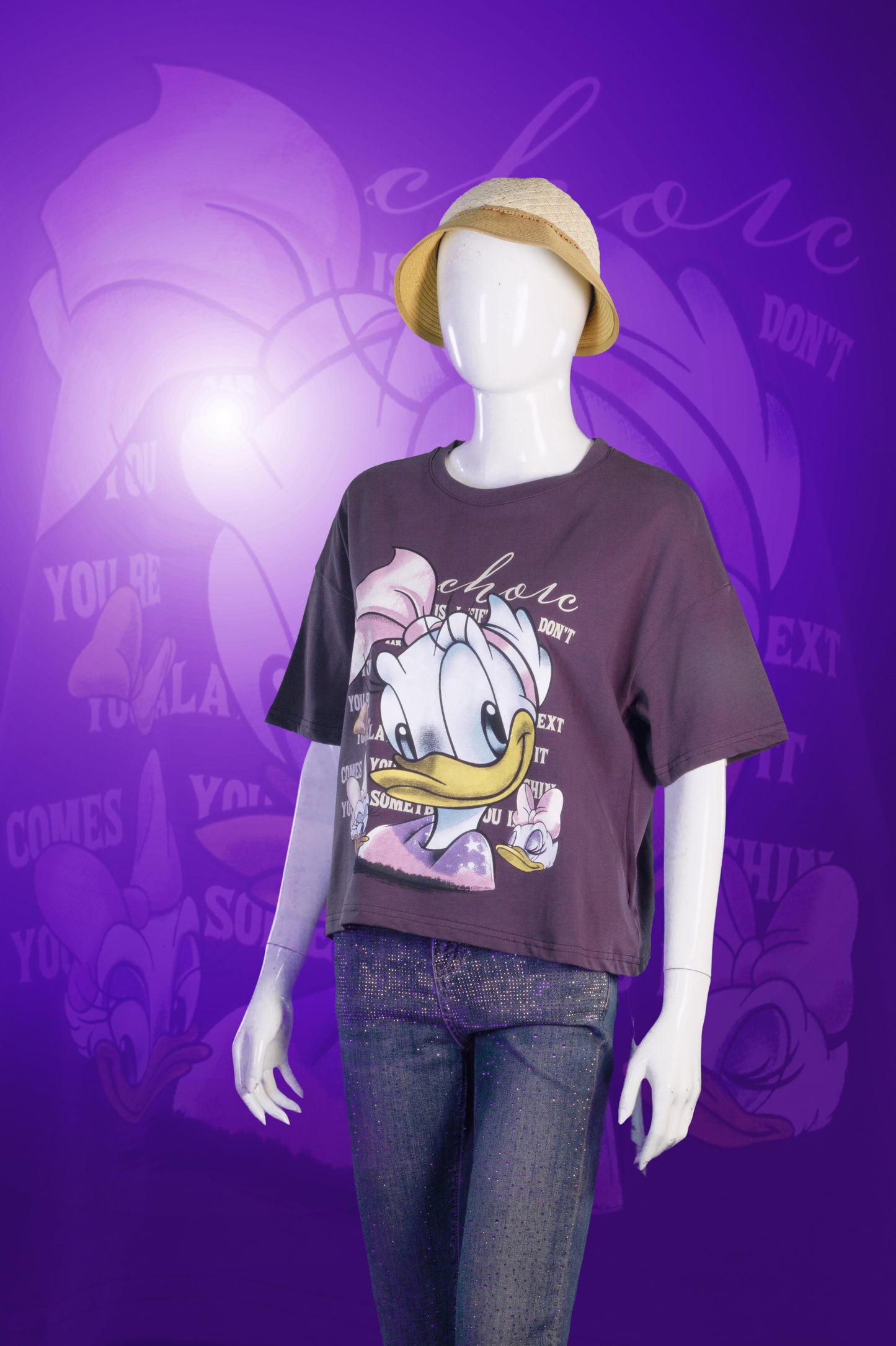 T-Shirt Crop Motif Cute Daisy