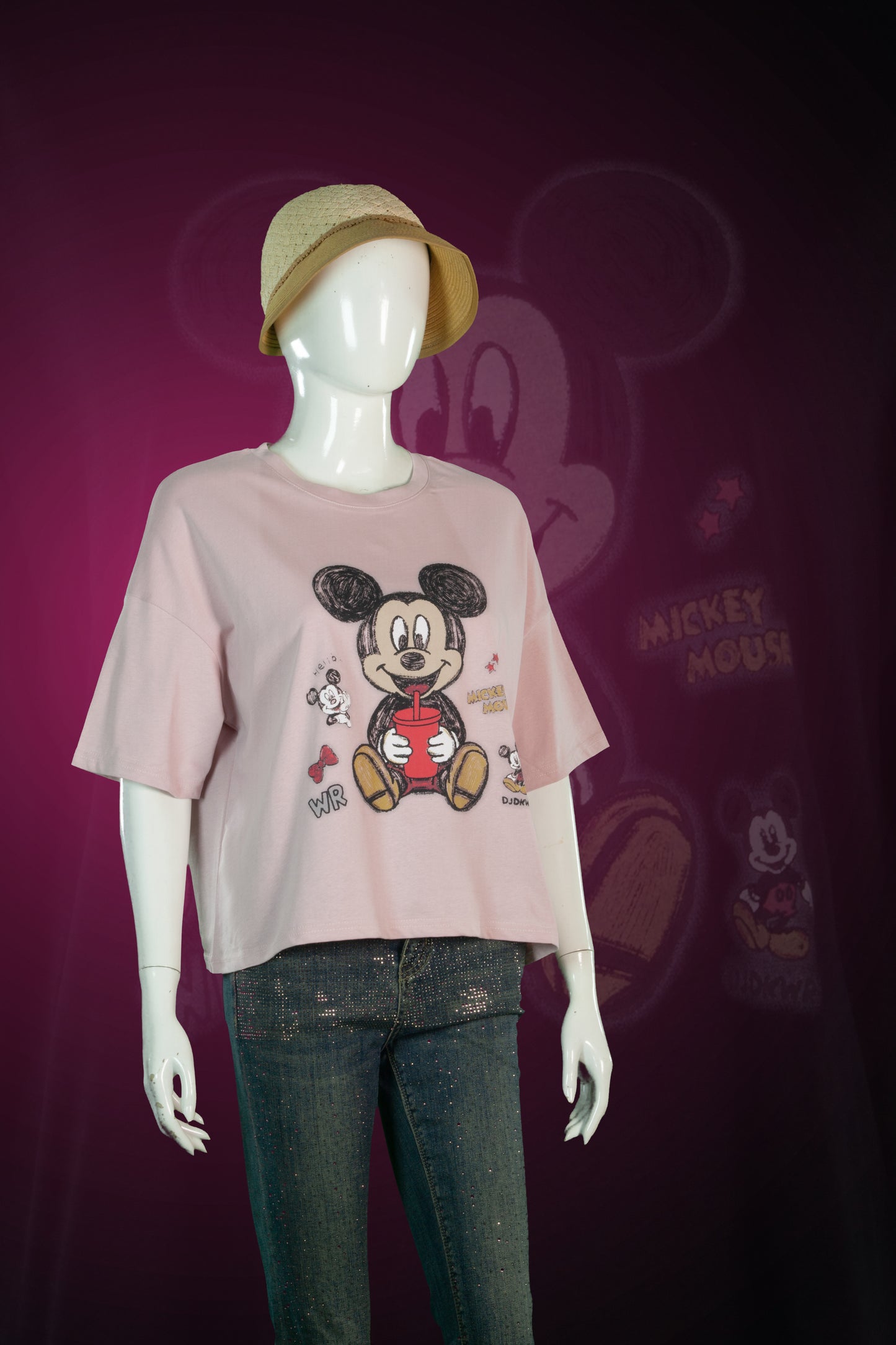 T-Shit Crop Motif Mickey Picnic