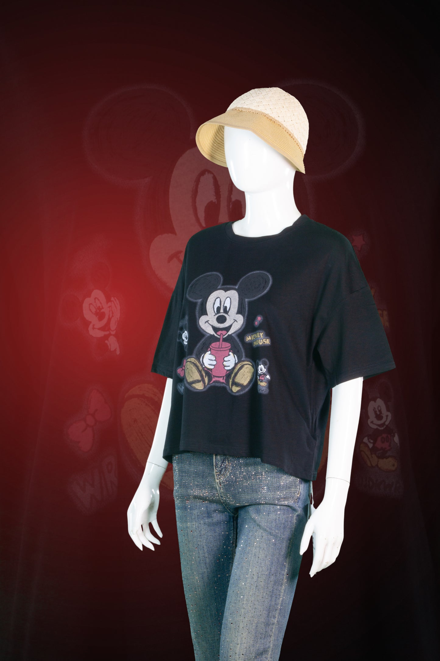 T-Shit Crop Motif Mickey Picnic