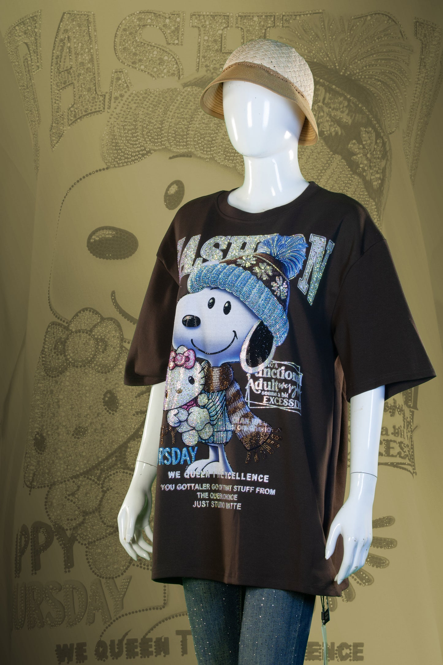 T-Shirt Premium Motif Snoopy & Hello Kitty Fashion