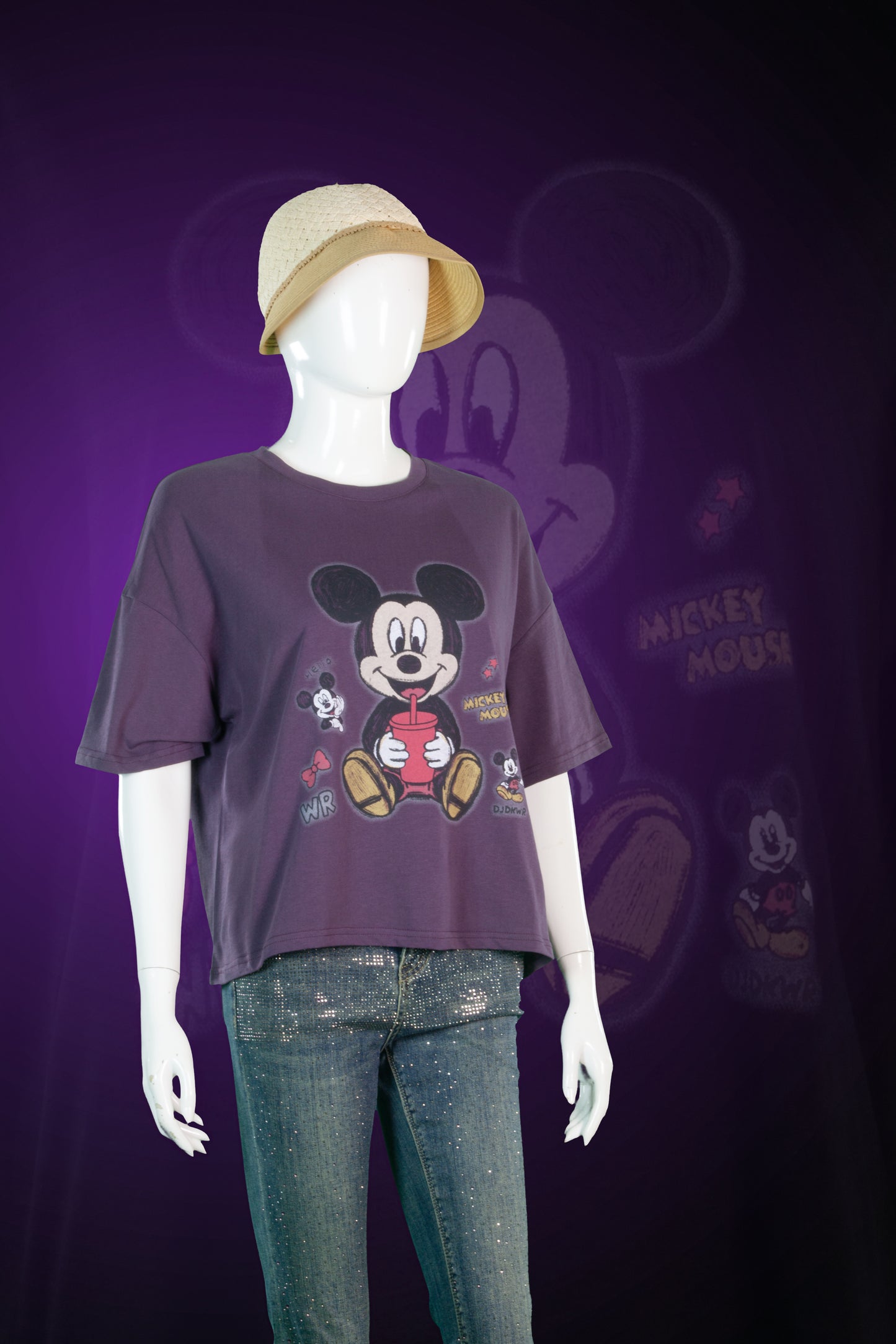 T-Shit Crop Motif Mickey Picnic