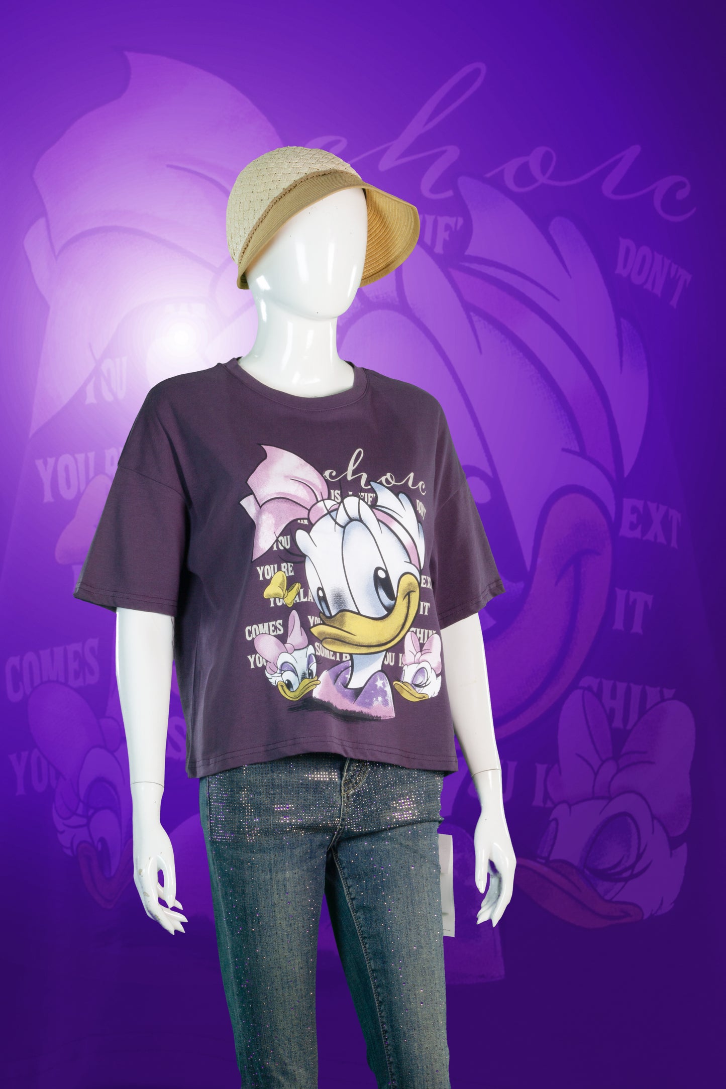 T-Shirt Crop Motif Cute Daisy