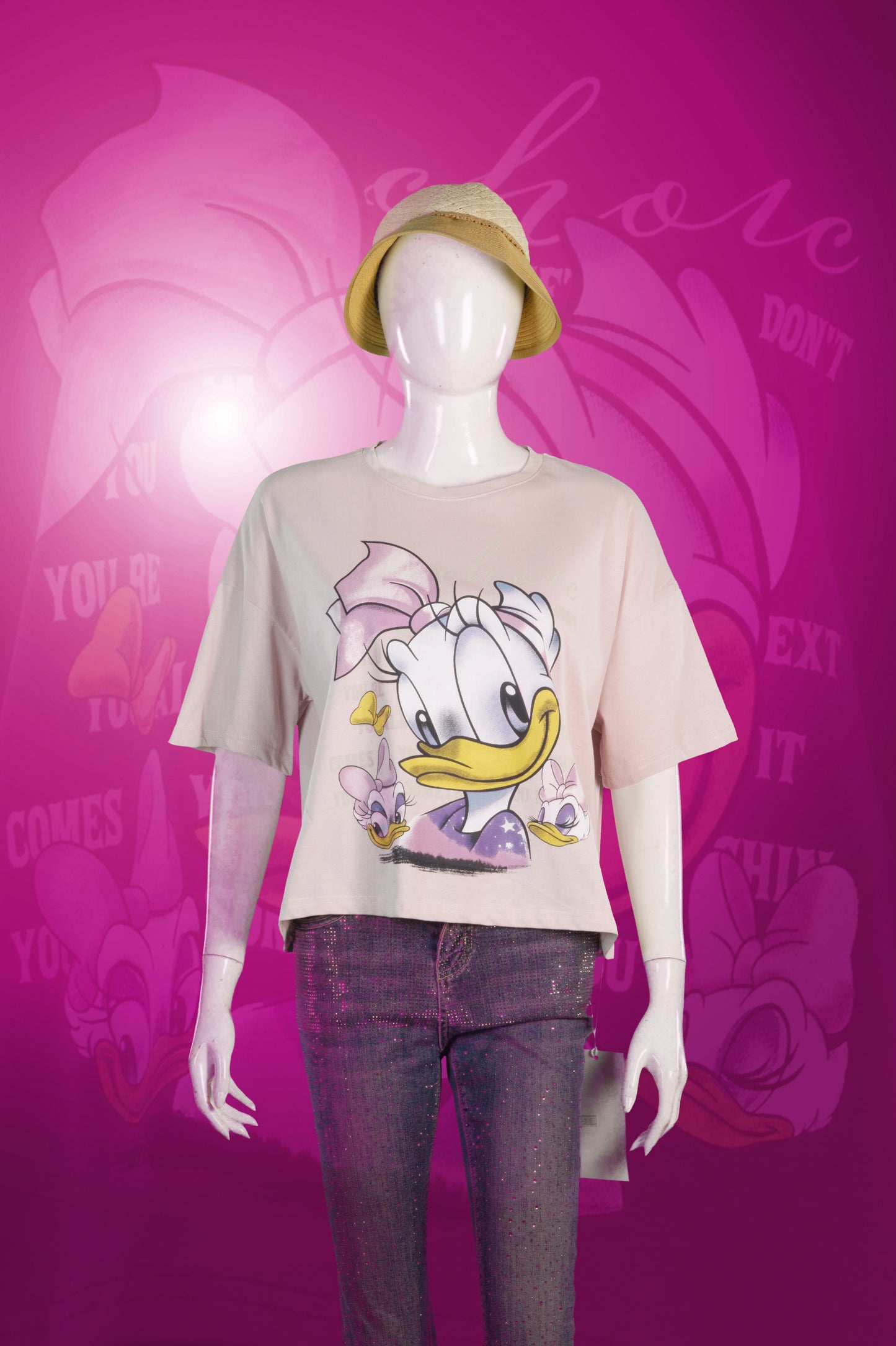 T-Shirt Crop Motif Cute Daisy