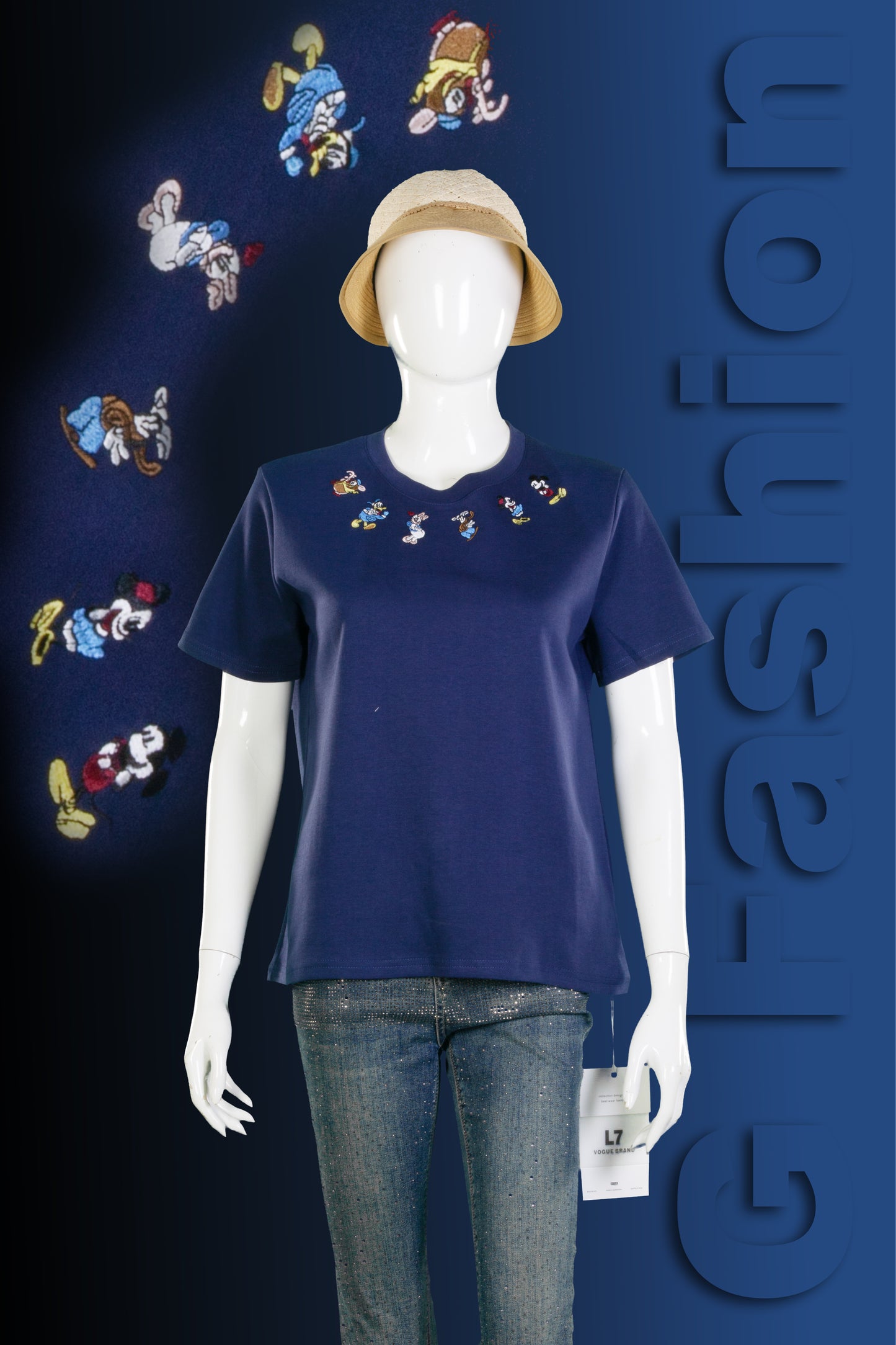 T-Shirt Crop Motif Disney Friends Lingkar