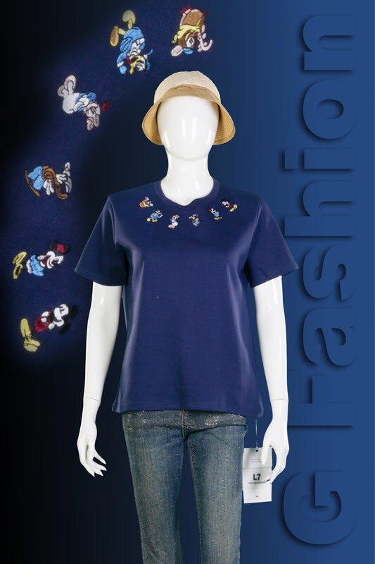 T-Shirt Crop Motif Disney Friends Lingkar