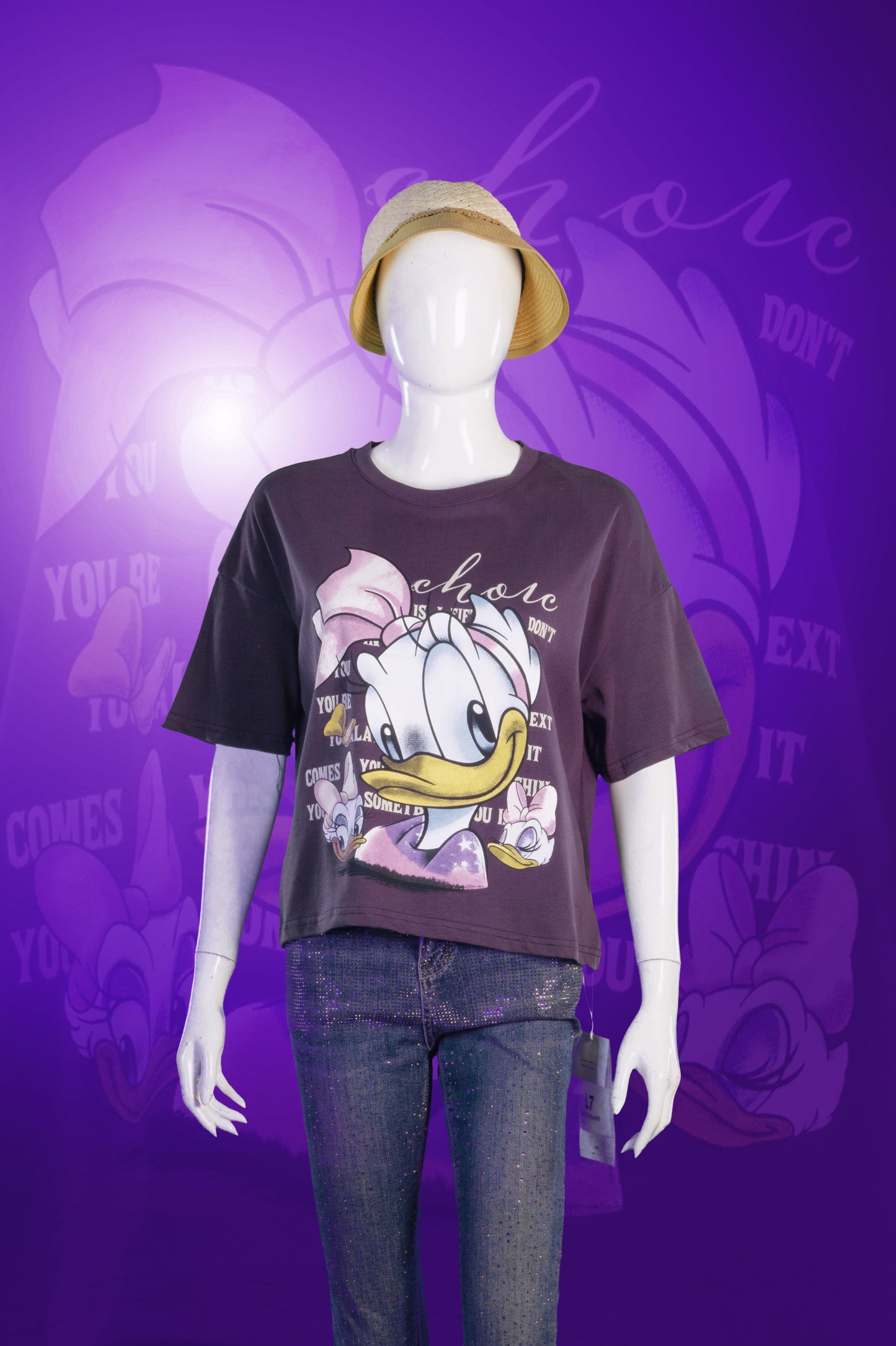 T-Shirt Crop Motif Cute Daisy