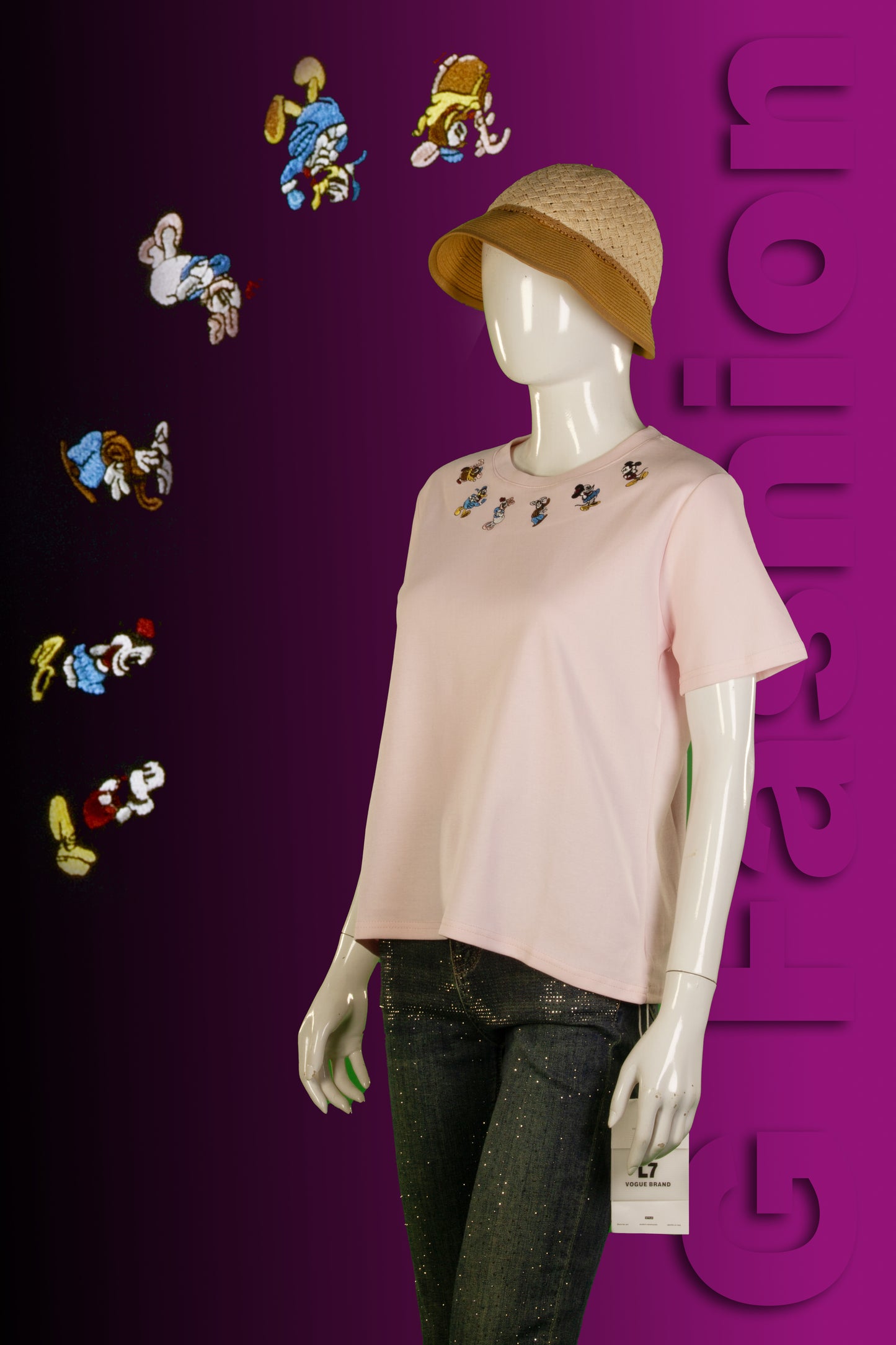 T-Shirt Crop Motif Disney Friends Lingkar