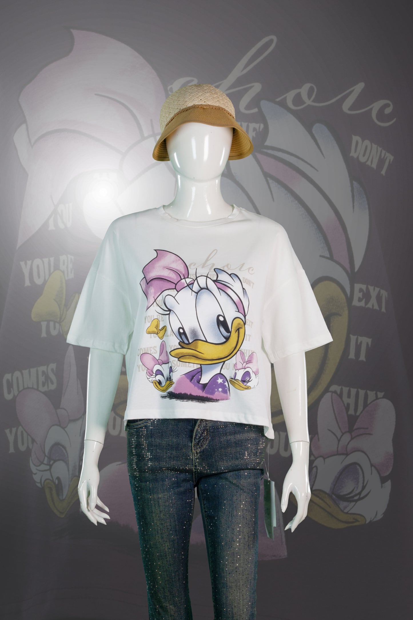 T-Shirt Crop Motif Cute Daisy