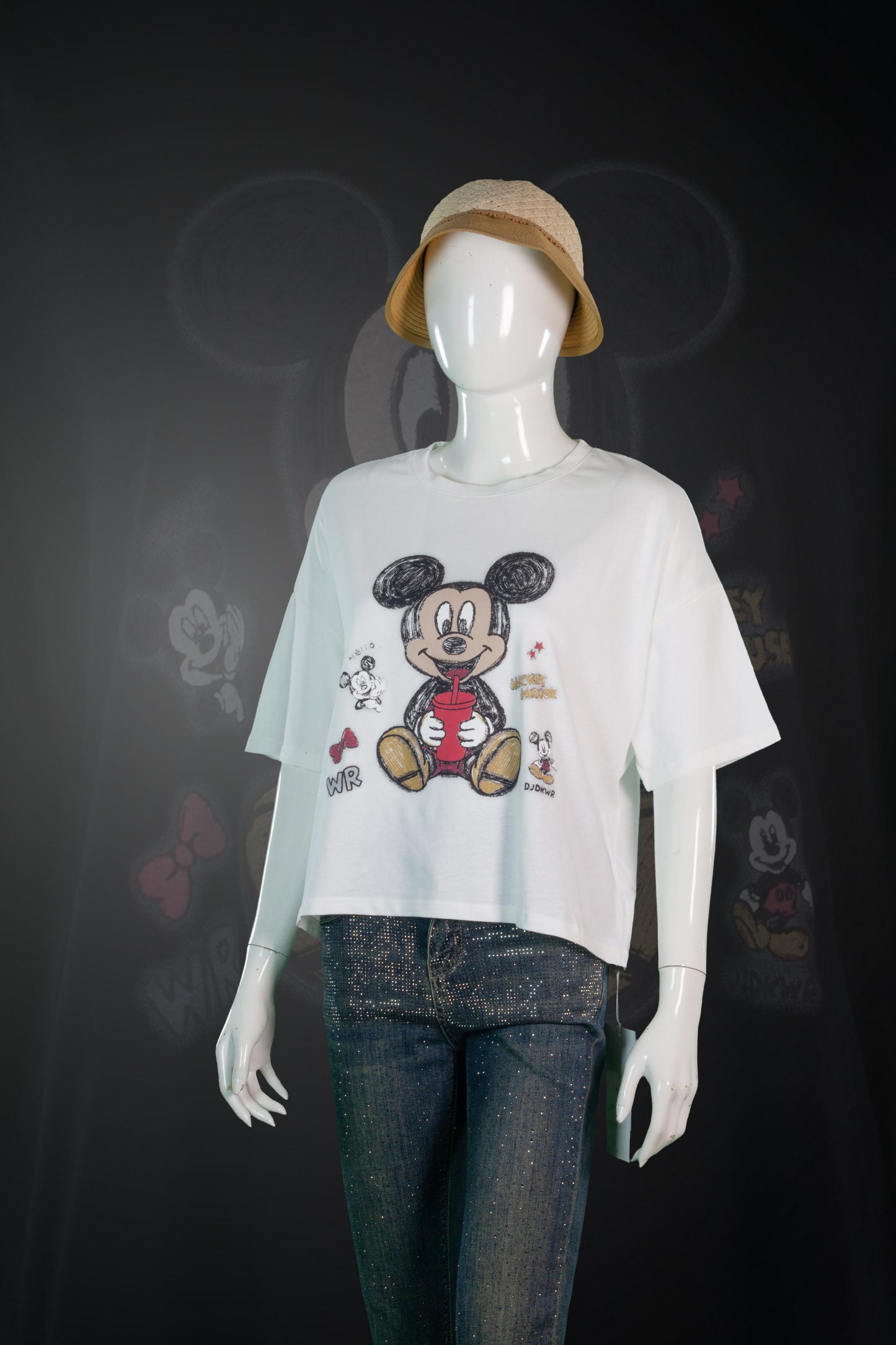 T-Shit Crop Motif Mickey Picnic