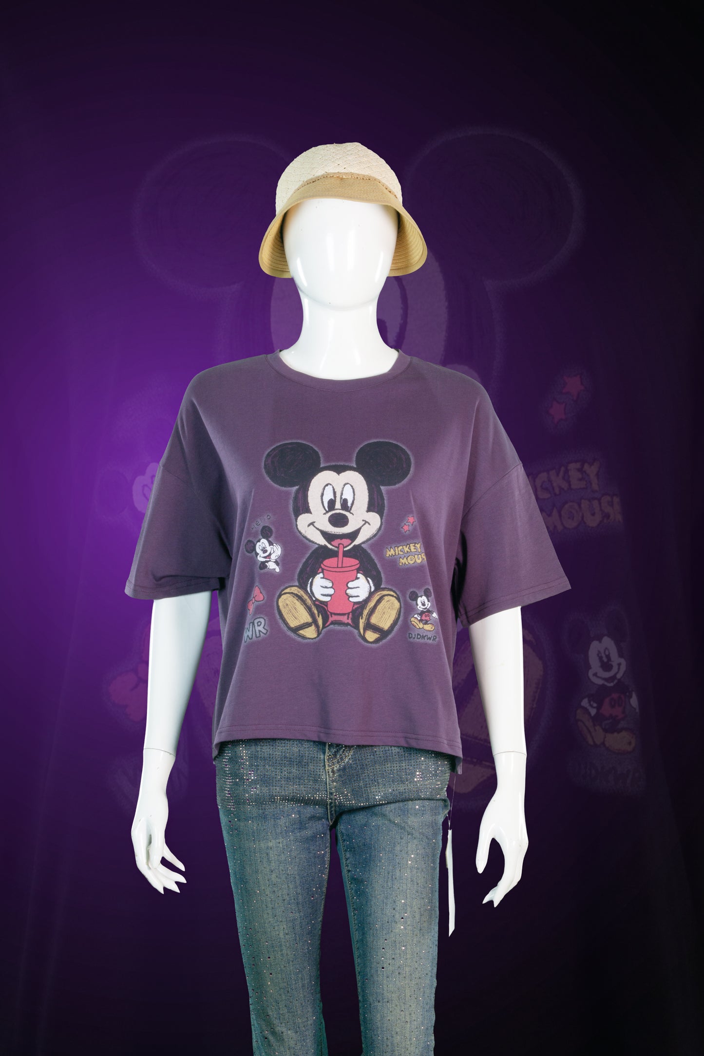 T-Shit Crop Motif Mickey Picnic