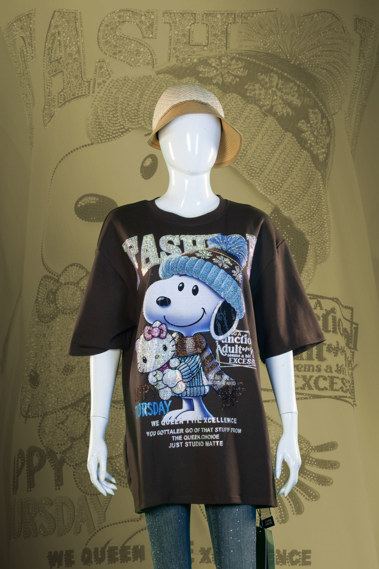 T-Shirt Premium Motif Snoopy & Hello Kitty Fashion