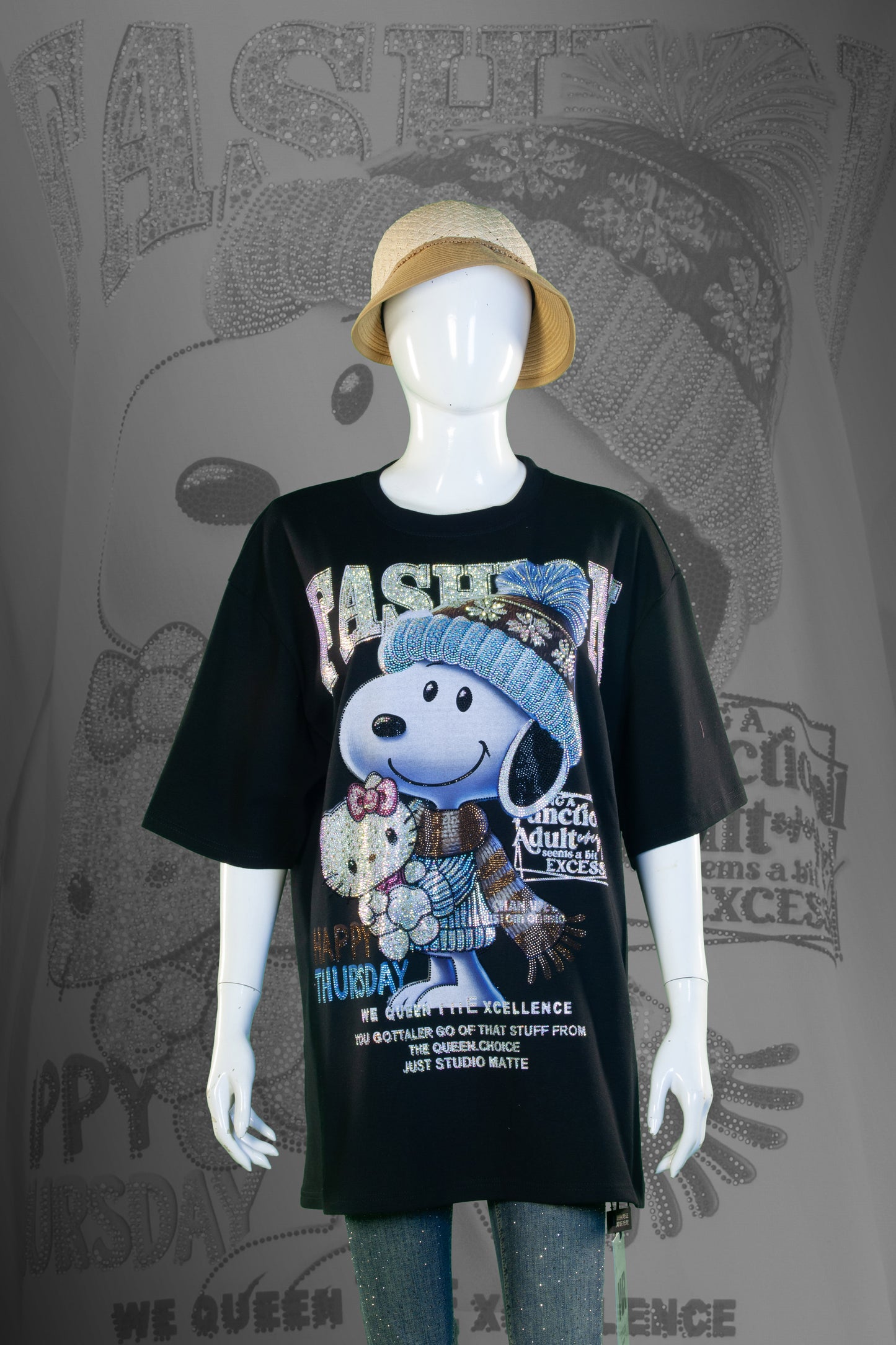 T-Shirt Premium Motif Snoopy & Hello Kitty Fashion