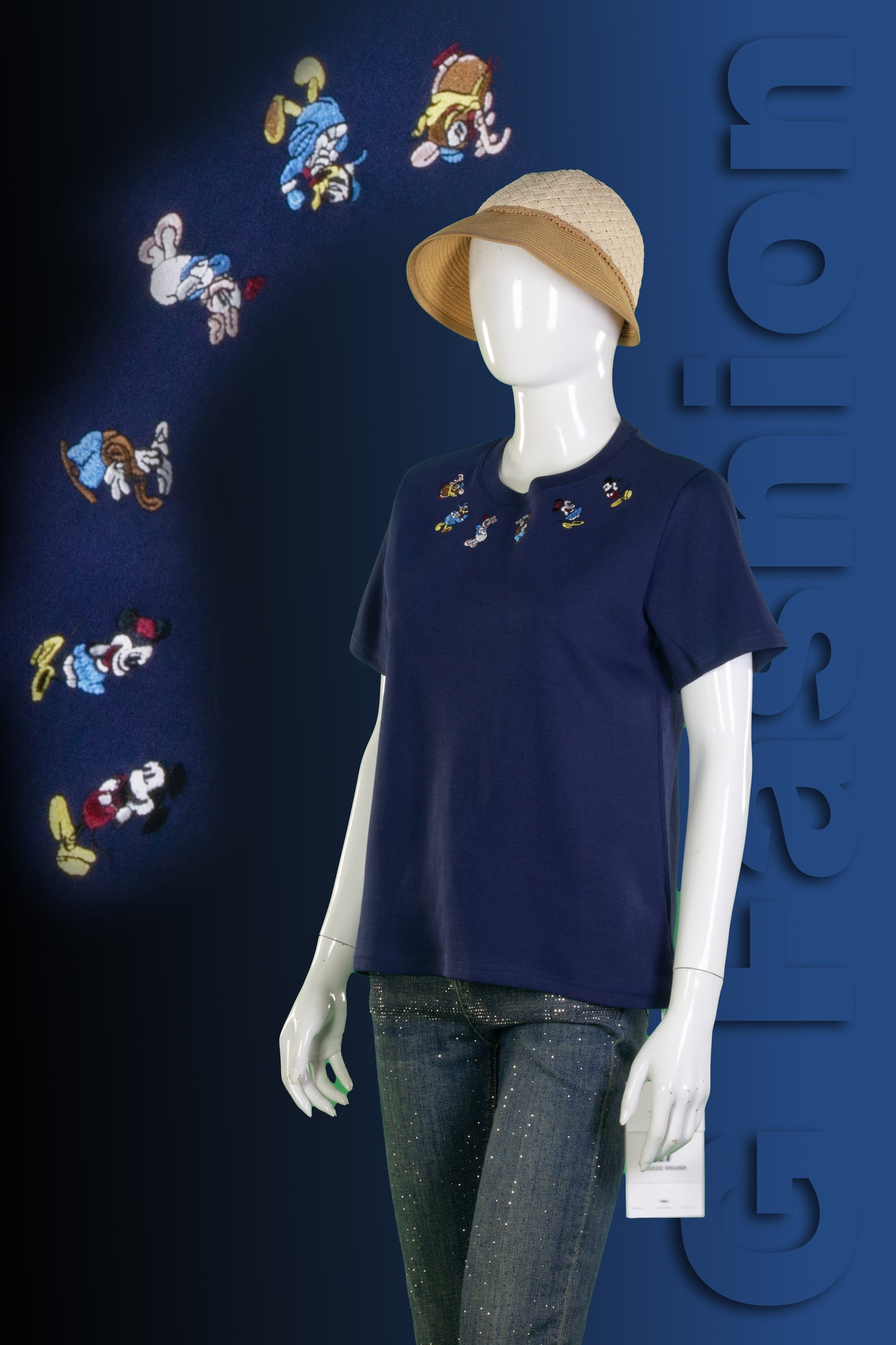 T-Shirt Crop Motif Disney Friends Lingkar