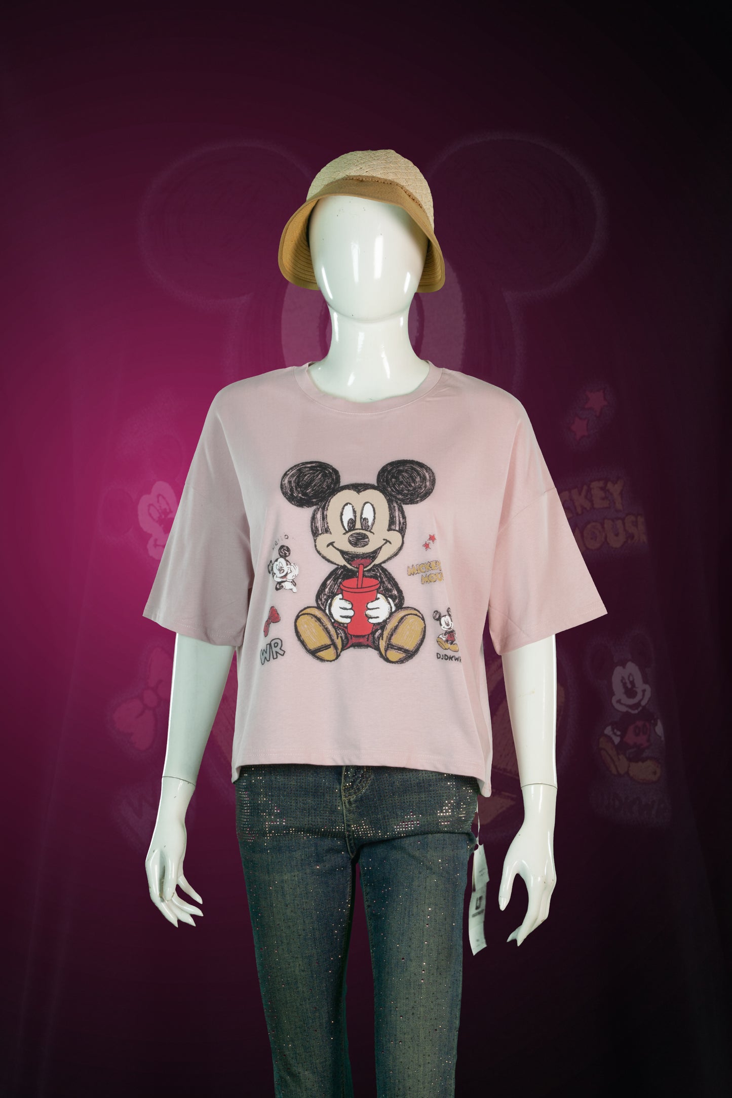 T-Shit Crop Motif Mickey Picnic