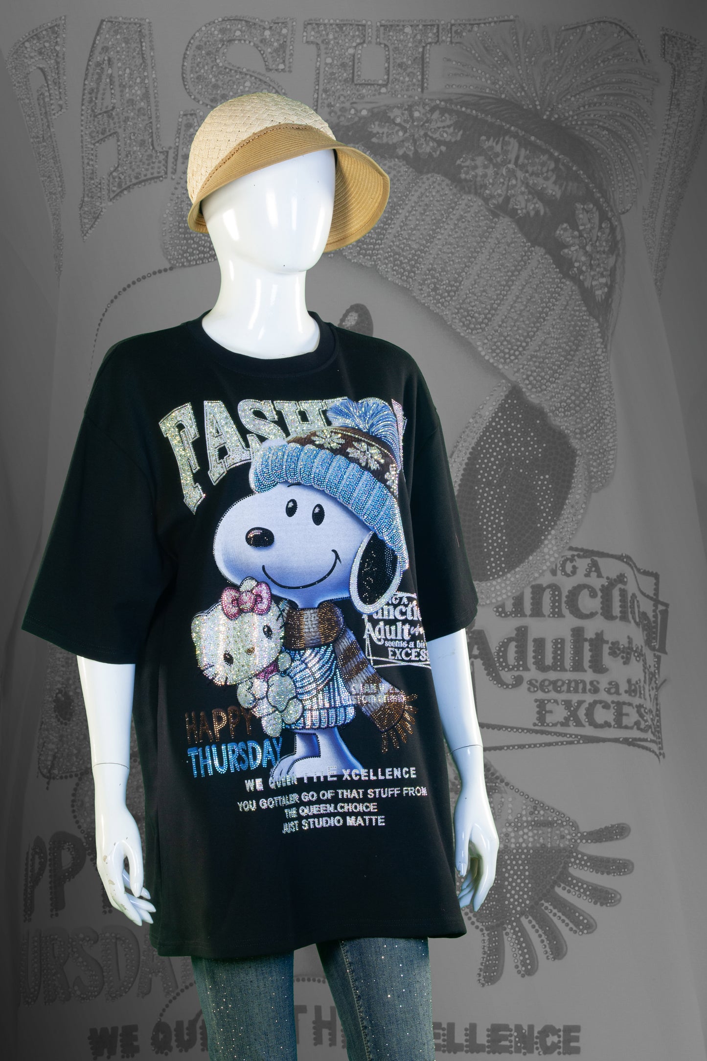 T-Shirt Premium Motif Snoopy & Hello Kitty Fashion