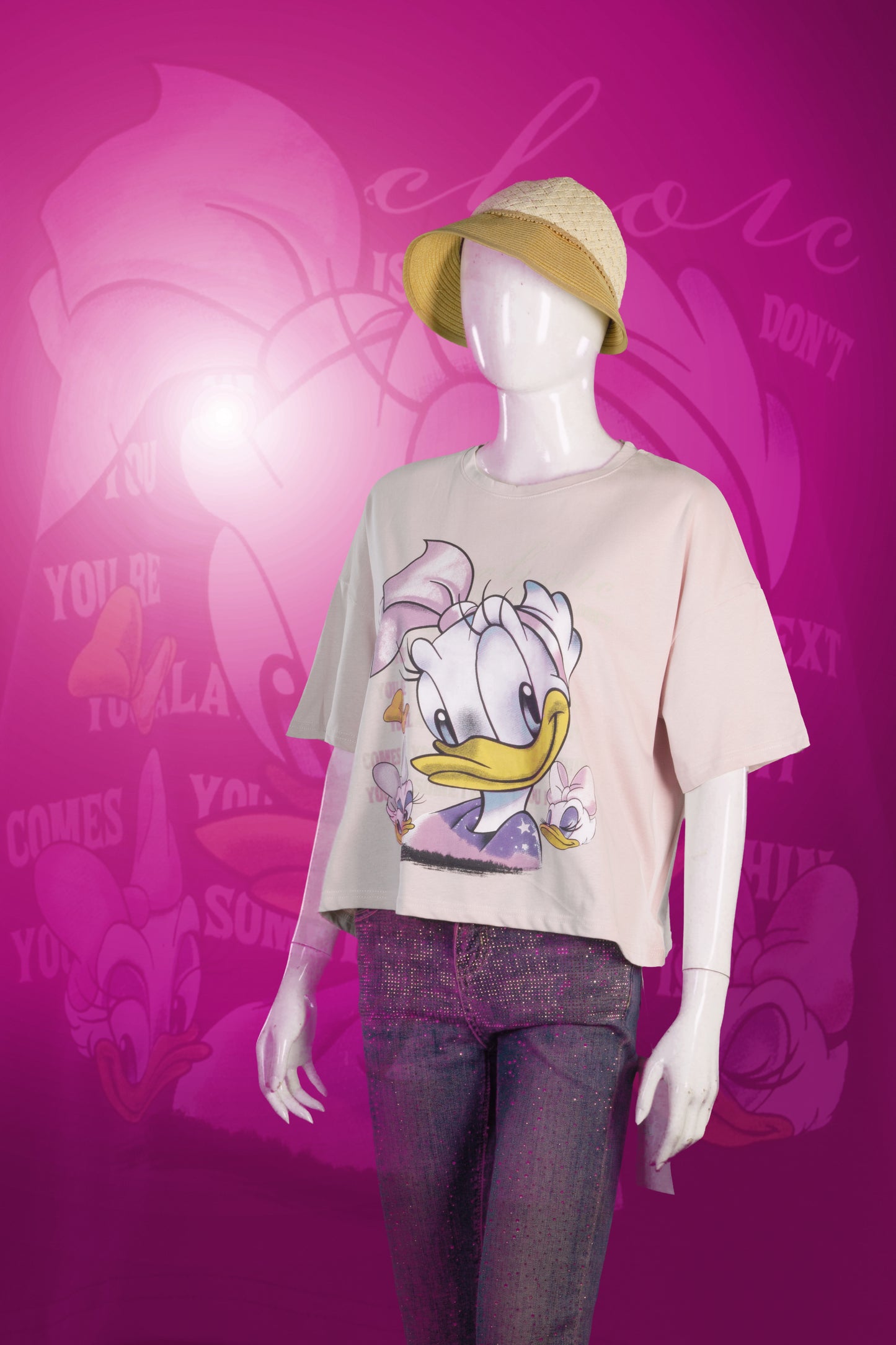 T-Shirt Crop Motif Cute Daisy