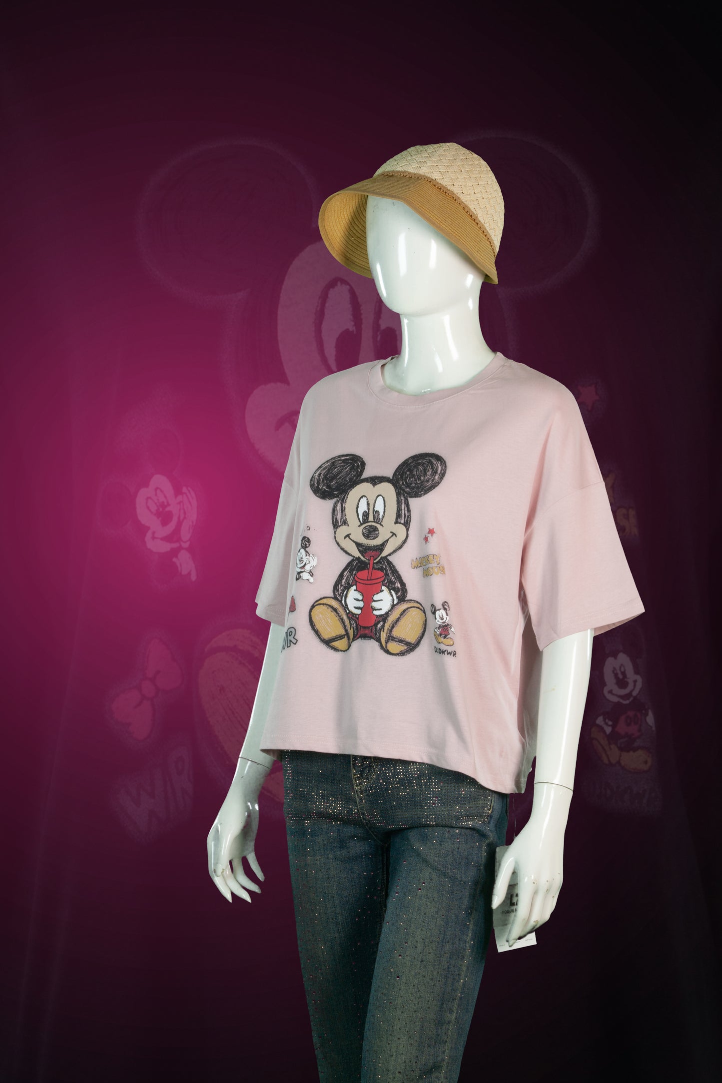 T-Shit Crop Motif Mickey Picnic